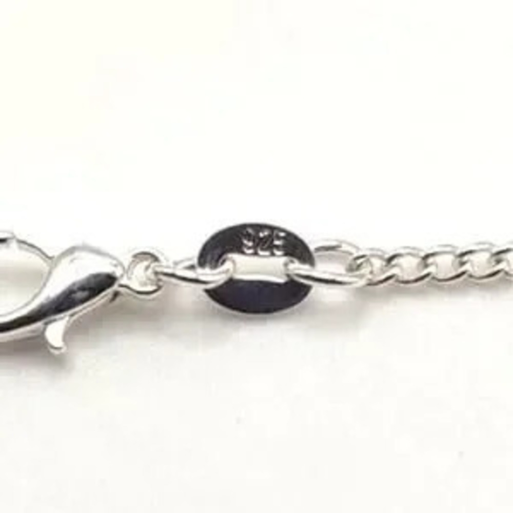 925 Silver Necklace w/ Cross Rhinestone Star Pendant Valentines Birthday - NEW!